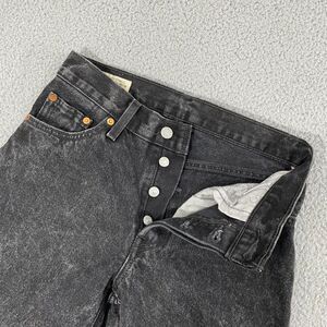 Levi's Premium 501 Jeans Women 25x29 Black Stone Wash Big E Button Fly Denim